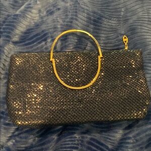 Antique Elegant Navy and Gold Clutch